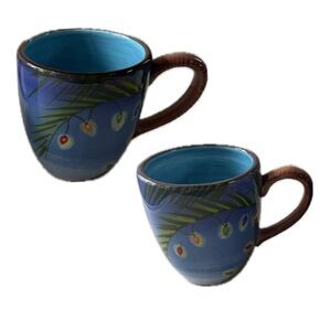 Tropical Holiday By Clay Art Pottery Rare Discontinued Replacement Glazed Mugs